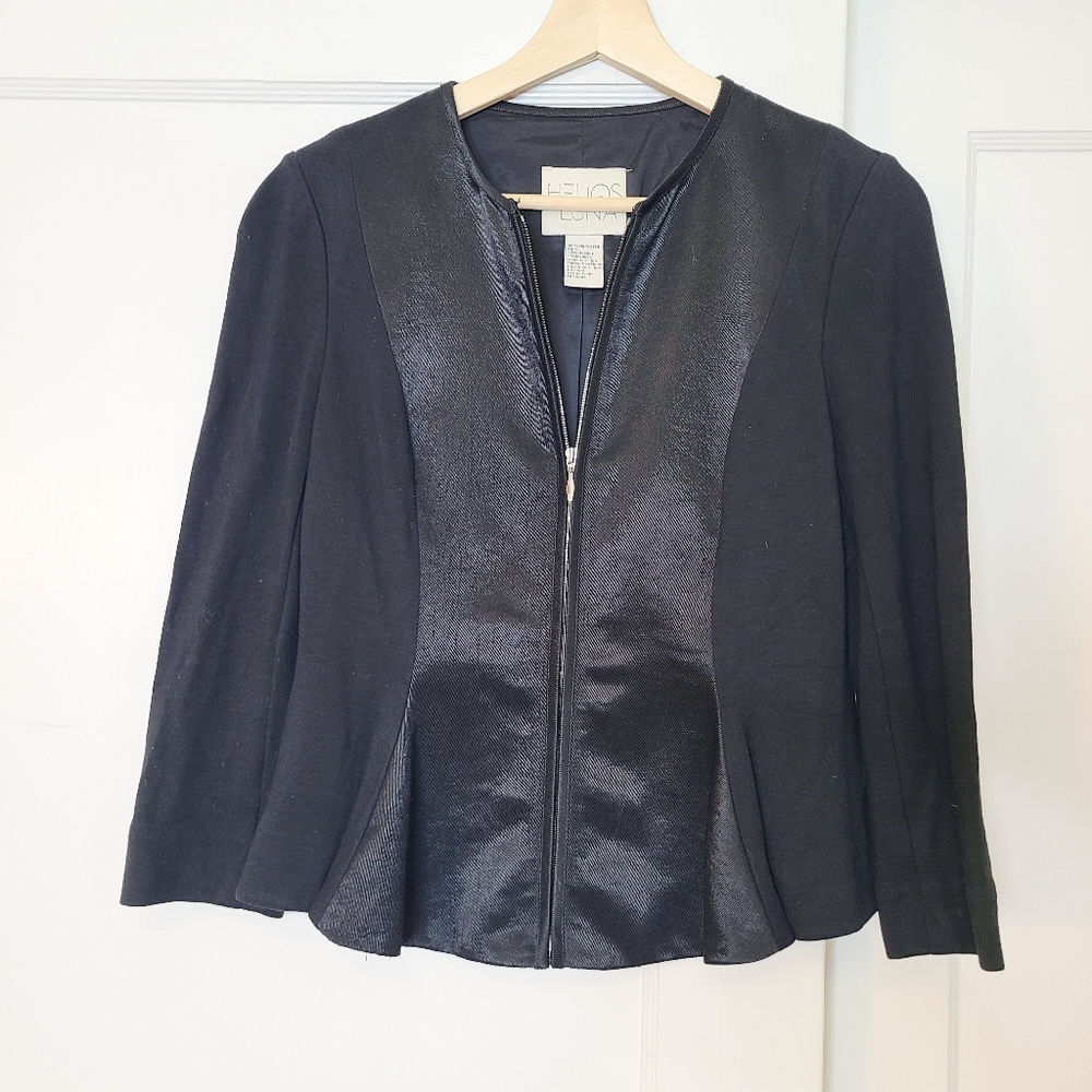 Helios & Luna Peplum Waist Zip Front Jacket
